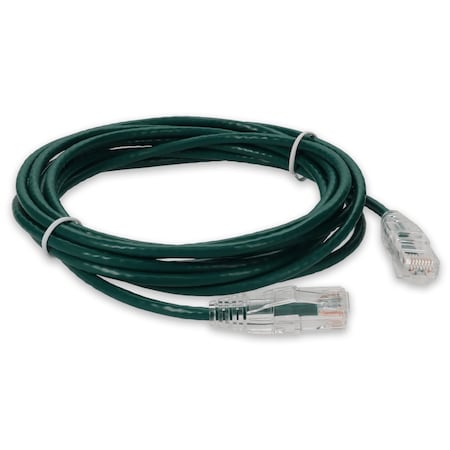 Add-On 10FT RJ-45 MALE TO RJ-45 MALE CAT6A STRAIGHT BOOTED, SNAGLESS GREEN SL ADD-10FSLCAT6A-GN